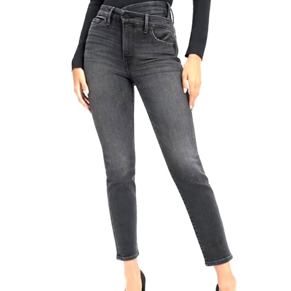 Good Women's Crossover Waist Good Classic Slim Straight Grey Jeans Size 2 / 26